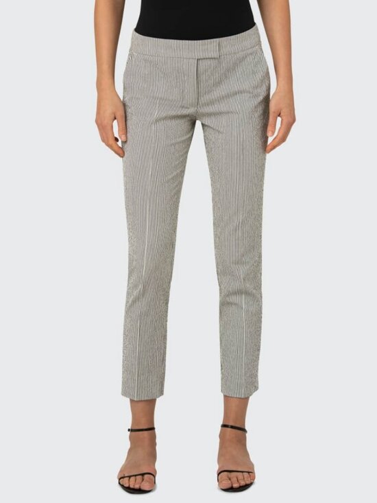 Akris Punto Pants - Akris Punto | Size 8 | Frankie Stretch Seersucker Pants in Cream and Navy